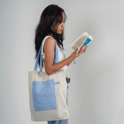 Blue Vanilla Canvas Tote Bag - HASHTACK