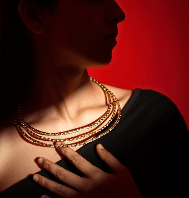 Triple Layer Brass Necklace - HASHTACK