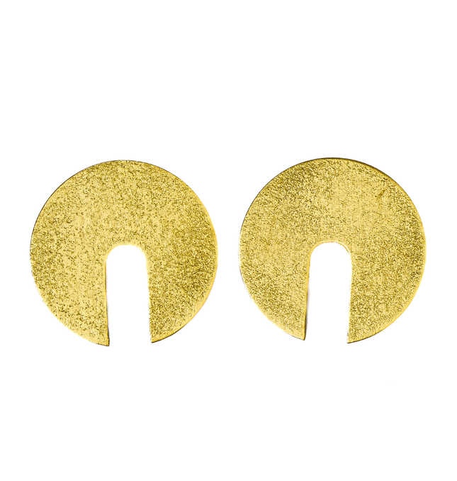 Handmade Brass Open Disc Earrings - HASHTACK