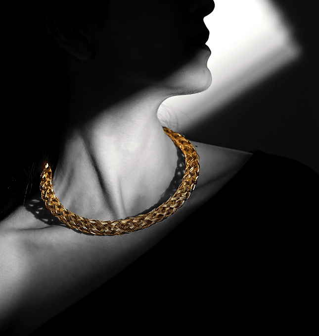 Golden Aura Adjustable Brass Necklace - HASHTACK