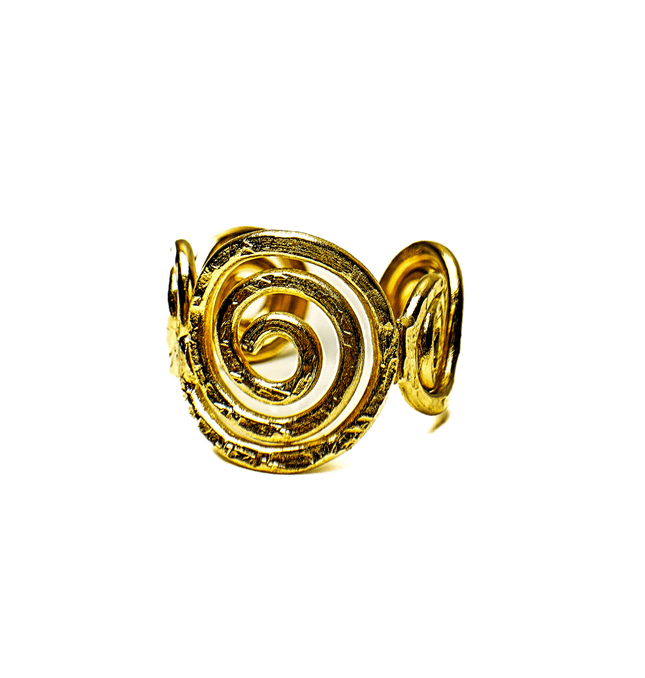 Swirl Adjustable Brass Ring- Set Of 2 - HASHTACK