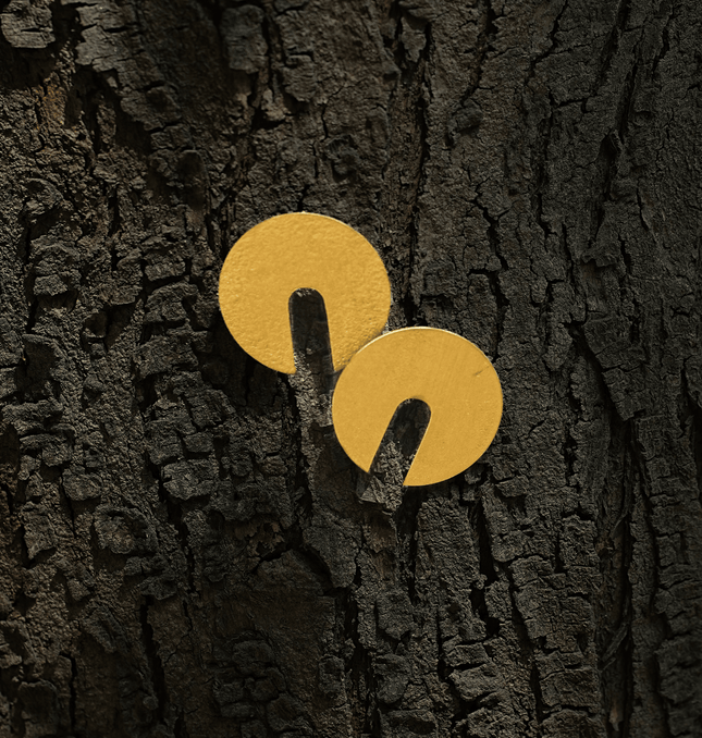 Handmade Brass Open Disc Earrings - HASHTACK