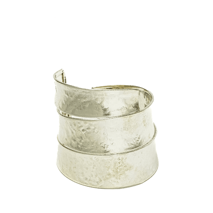 Handcrafted Hammered Brass Triple Sliver Cuff - HASHTACK