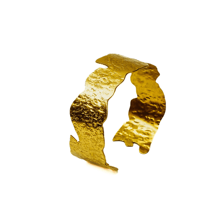 Textured Block Adjustable Brass Cuff - HASHTACK