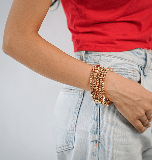 Shimmer Flex Adjustable Gold Bracelet - HASHTACK