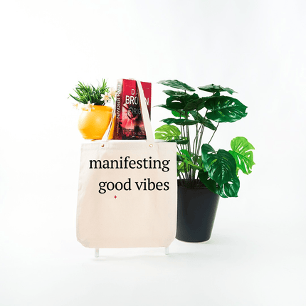 Manifesting Good Vibes Canvas Tote Bag - HASHTACK