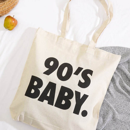 90'S Baby Canvas Tote Bag - HASHTACK