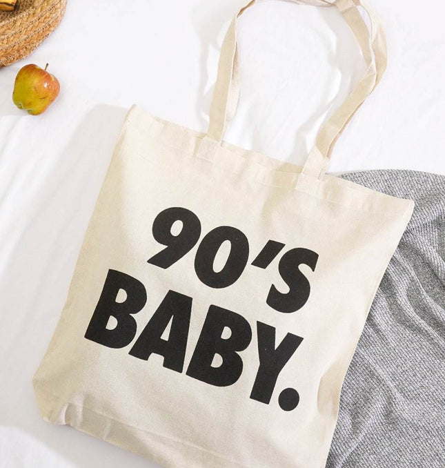 90'S Baby Canvas Tote Bag - HASHTACK
