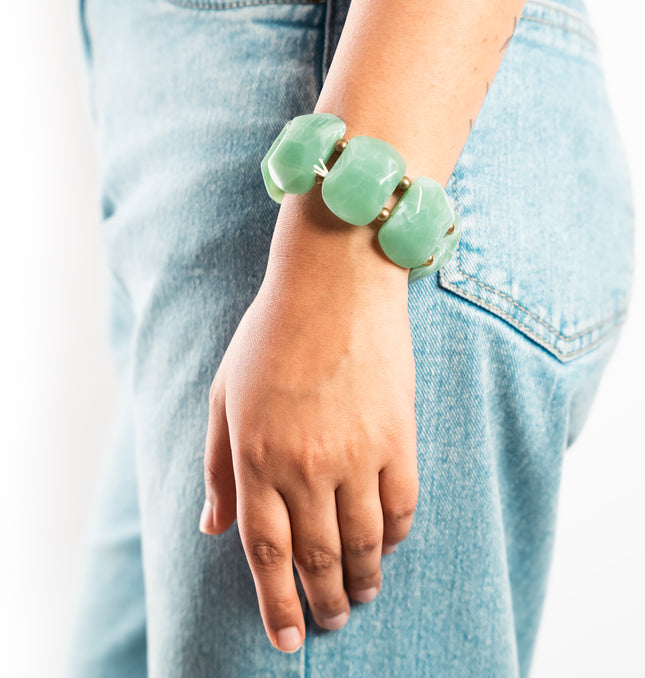 Mint Cube Stackable Bracelet