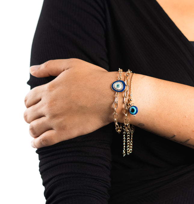 Triple Luck Evil Eye Bracelet