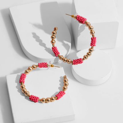 Pink Paradise Hoop Earrings - HASHTACK
