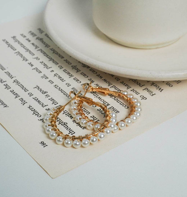 Shining Pearl Hoops - HASHTACK