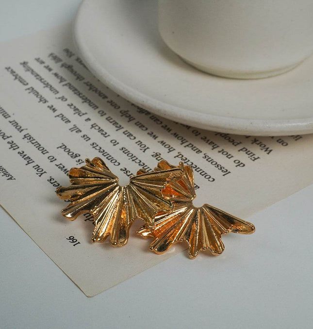 Edgy Metal Stud Earrings - HASHTACK