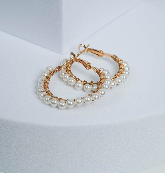 Shining Pearl Hoops - HASHTACK