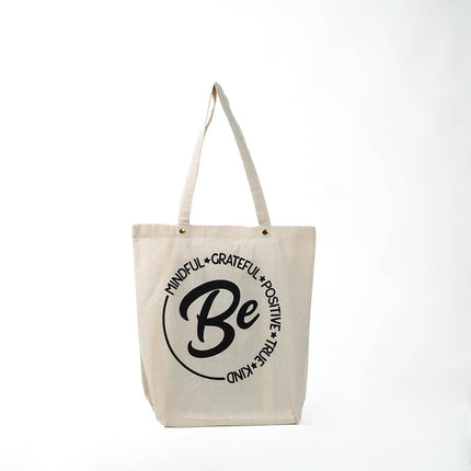 Be Positive Canvas Tote Bag - HASHTACK