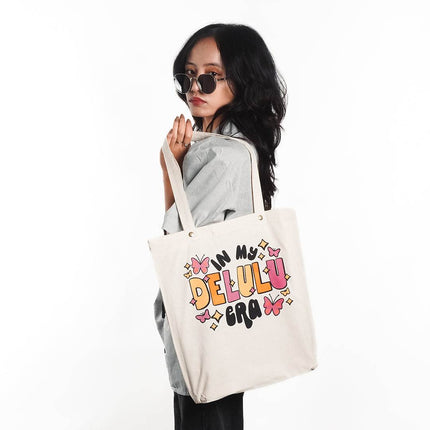 In My Delulu Era Canvas Tote Bag - HASHTACK
