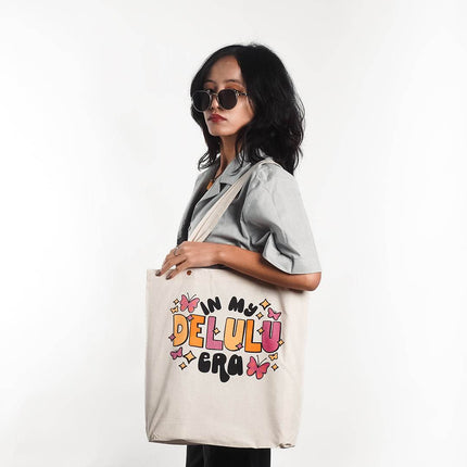 In My Delulu Era Canvas Tote Bag - HASHTACK