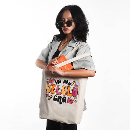 In My Delulu Era Canvas Tote Bag - HASHTACK