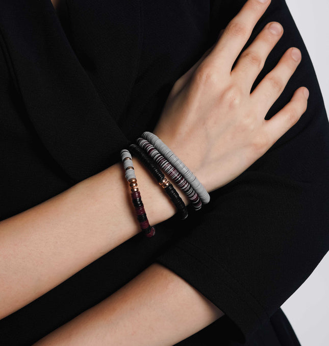 Smoky Contrast Bracelet Stack - HASHTACK