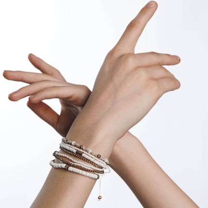 Ivory Charm Layered Bracelet Stack - HASHTACK