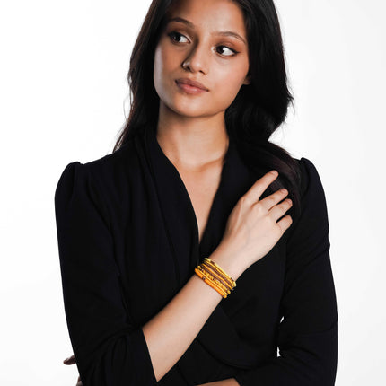 Yellow Bloom Layered Bracelet Stack - HASHTACK