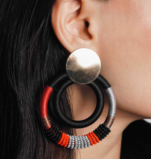 Fiery Fusion Round Earrings - HASHTACK