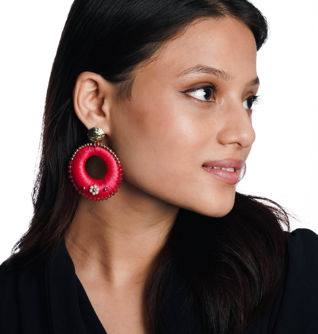 Rose Radiance Thread Hoops - HASHTACK