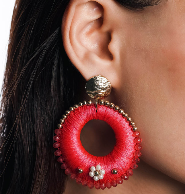 Rose Radiance Thread Hoops - HASHTACK