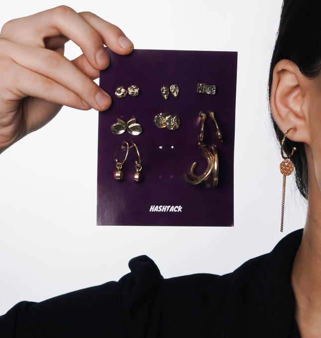 Glow Stack Earrings set of 9 - HASHTACK