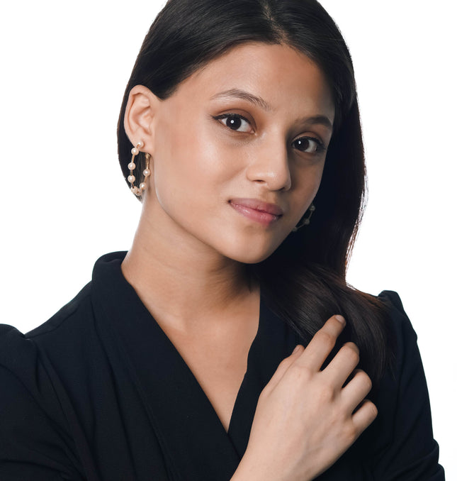 Pearl Drape Hoops - HASHTACK