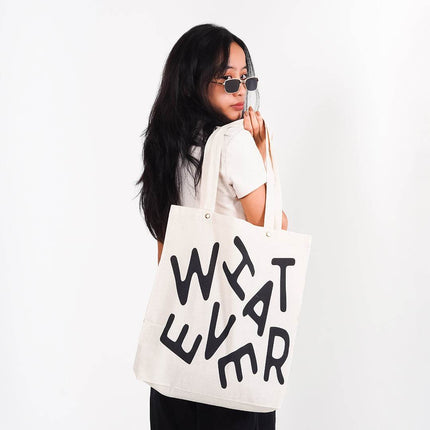 What Ever Canvas Tote Bag White - HASHTACK