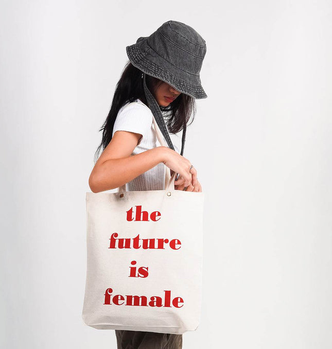 The Future Is Female Canvas Tote Bag - HASHTACK