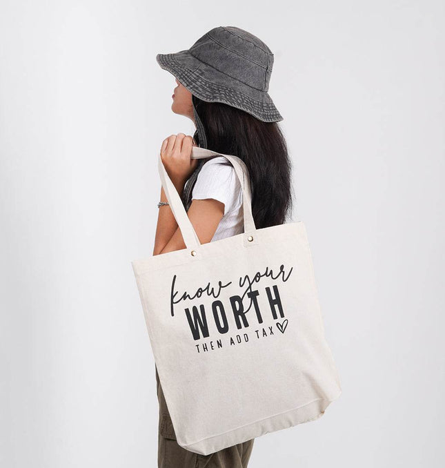 Know Your Worth Tote Bag - HASHTACK