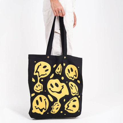 Smiley Canvas Tote Bag - HASHTACK