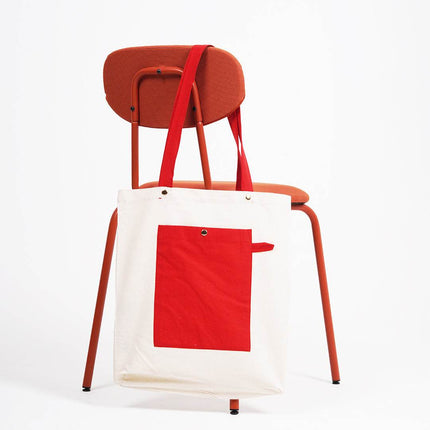 Bold Red Canvas Tote Bag - HASHTACK