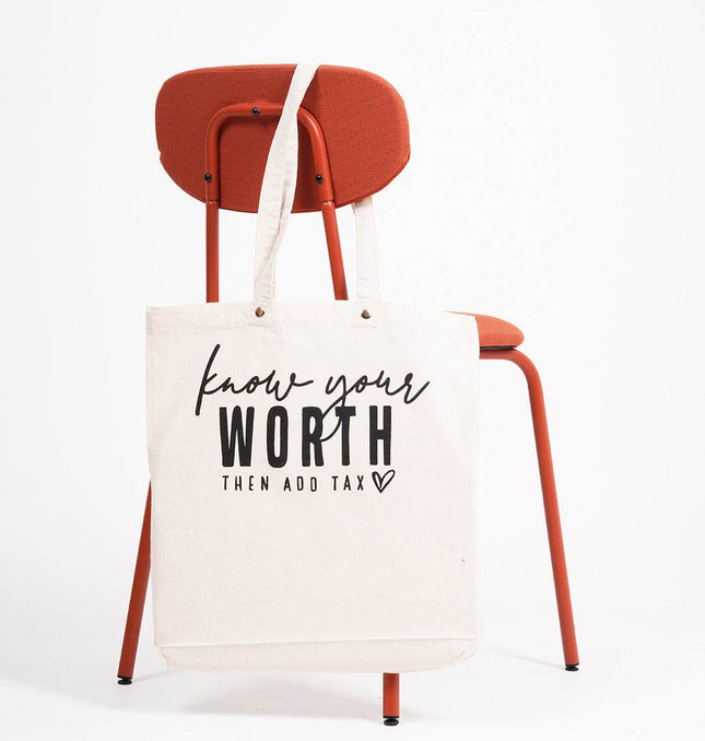 Know Your Worth Tote Bag - HASHTACK