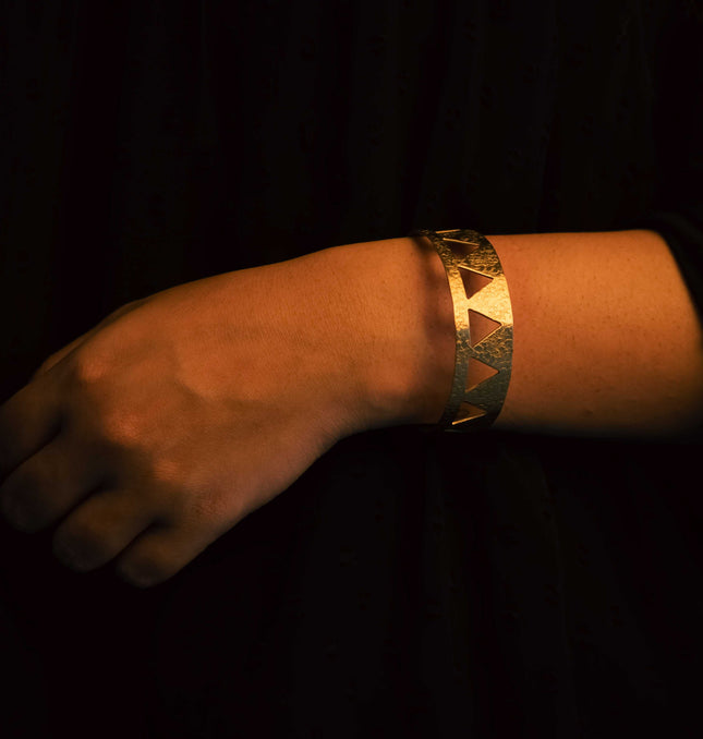 Golden Triangle Brass Cuff