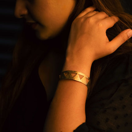 Golden Triangle Brass Cuff