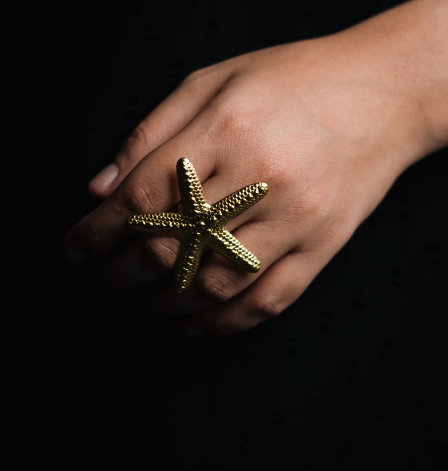 Twinkle Glow Gold Adjustable Ring