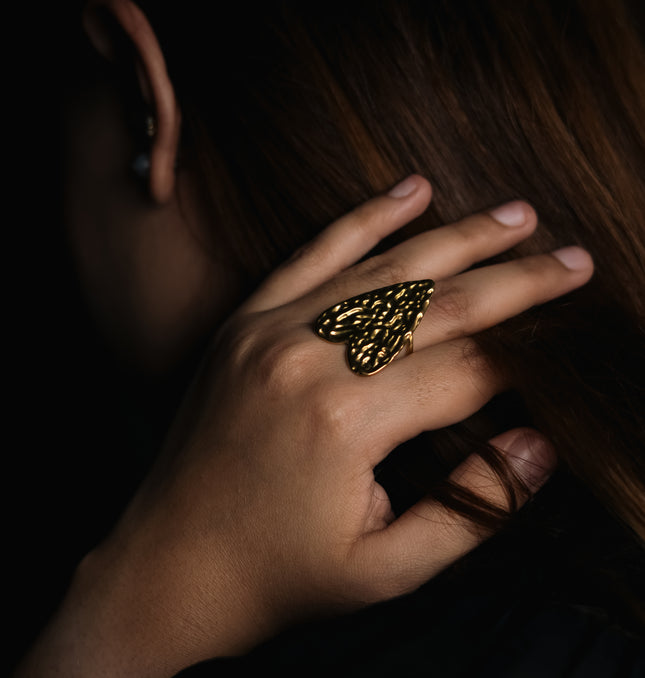 Glossy Heart Adjustable Ring