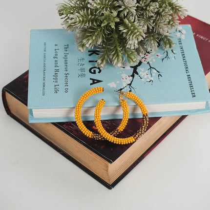 Golden Yellow Beaded Hoop - HASHTACK