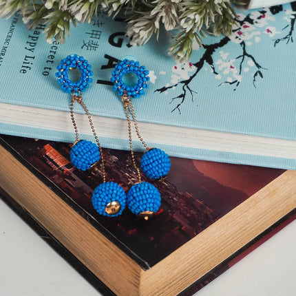 Nautical Navy Hoops drop earrings - HASHTACK