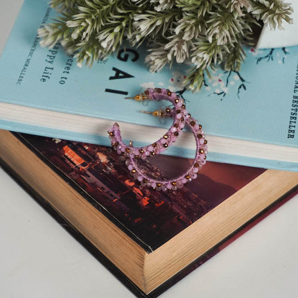 Elegant Mini Beaded Hoop Earring - HASHTACK