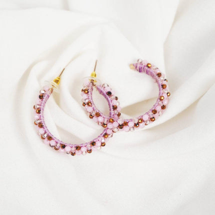 Elegant Mini Beaded Hoop Earring - HASHTACK