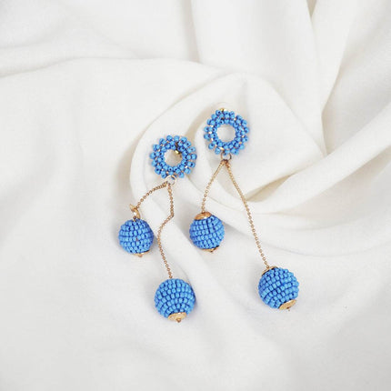 Nautical Navy Hoops drop earrings - HASHTACK