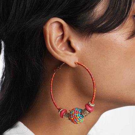 Cherry Red Hoops Earrings - HASHTACK