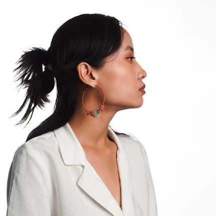 Cherry Red Hoops Earrings - HASHTACK