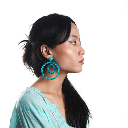 Icy Blue Spiral earrings - HASHTACK