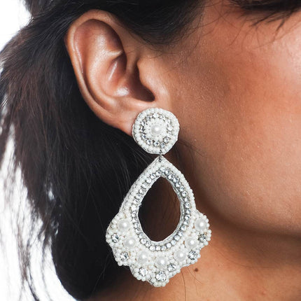 Pearl Elegance Teardrop Earrings. - HASHTACK