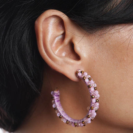 Elegant Mini Beaded Hoop Earring - HASHTACK